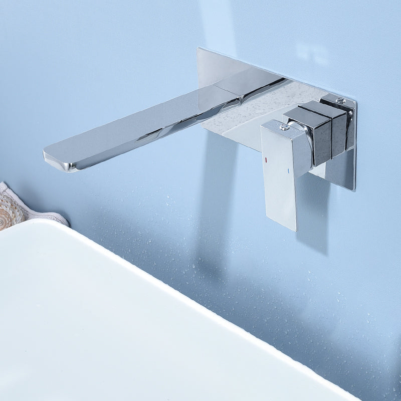 Modern Bathroom Faucet Solid Color Single Handle Wall Mounted Bathroom Faucet