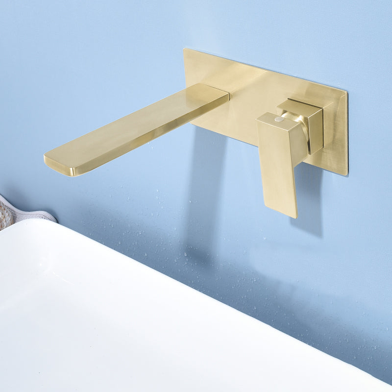 Modern Bathroom Faucet Solid Color Single Handle Wall Mounted Bathroom Faucet