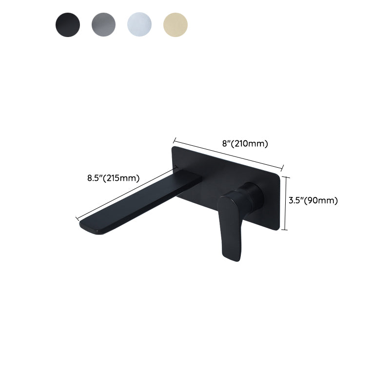 Modern Bathroom Faucet Solid Color Single Handle Wall Mounted Bathroom Faucet