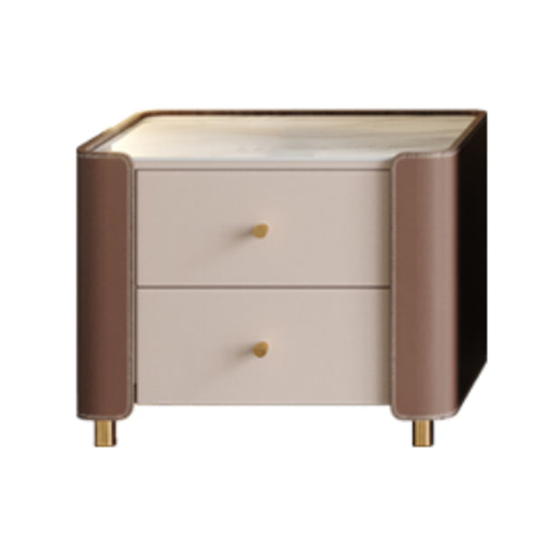 Contemporary Glam Storage Chest Stone Storage Chest Dresser for Bedroom