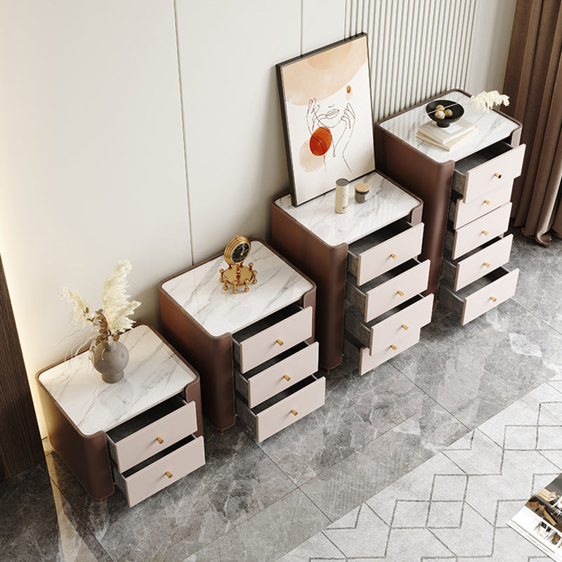 Contemporary Glam Storage Chest Stone Storage Chest Dresser for Bedroom