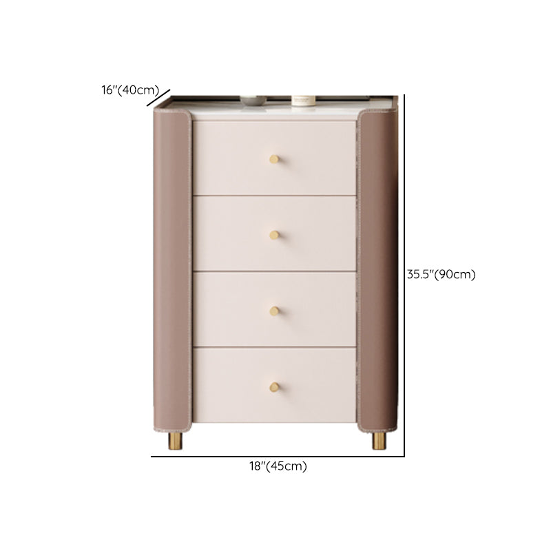 Contemporary Glam Storage Chest Stone Storage Chest Dresser for Bedroom