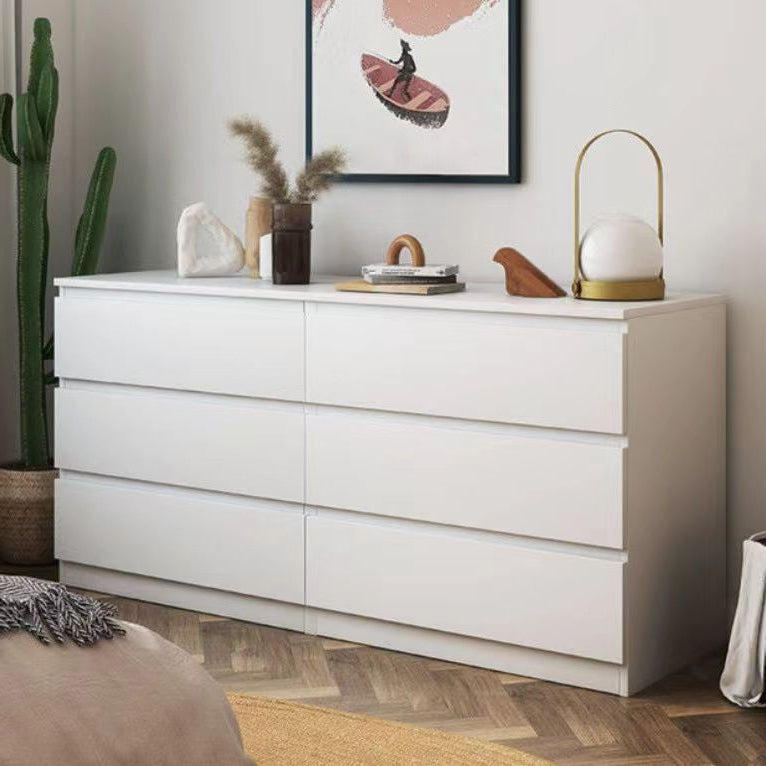 Ultra Modern Horizontal Double Dresser Wood Storage Chest Dresser for Bedroom