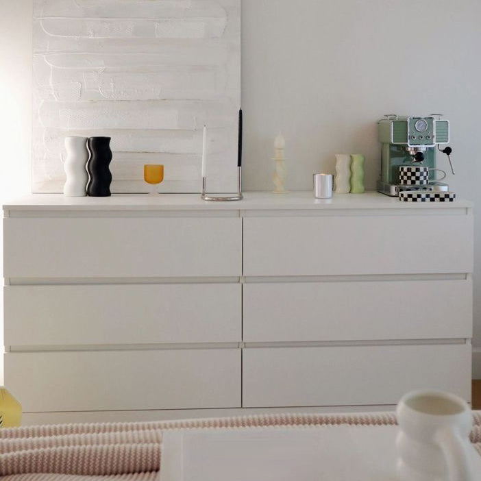 Ultra Modern Horizontal Double Dresser Wood Storage Chest Dresser for Bedroom