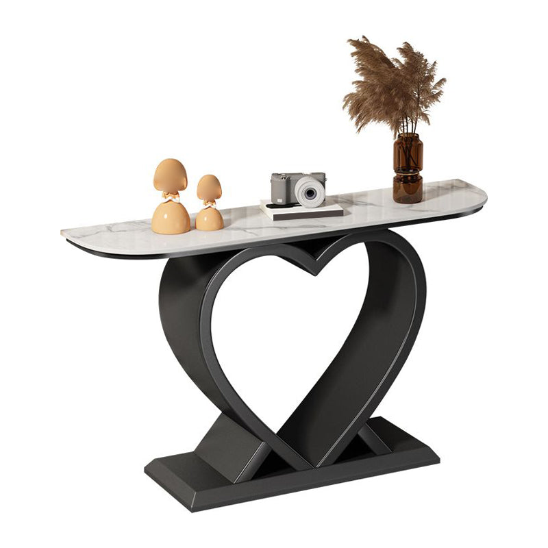 Half Moon Contemporary Console Accent Table Antique Finish Console Sofa Table