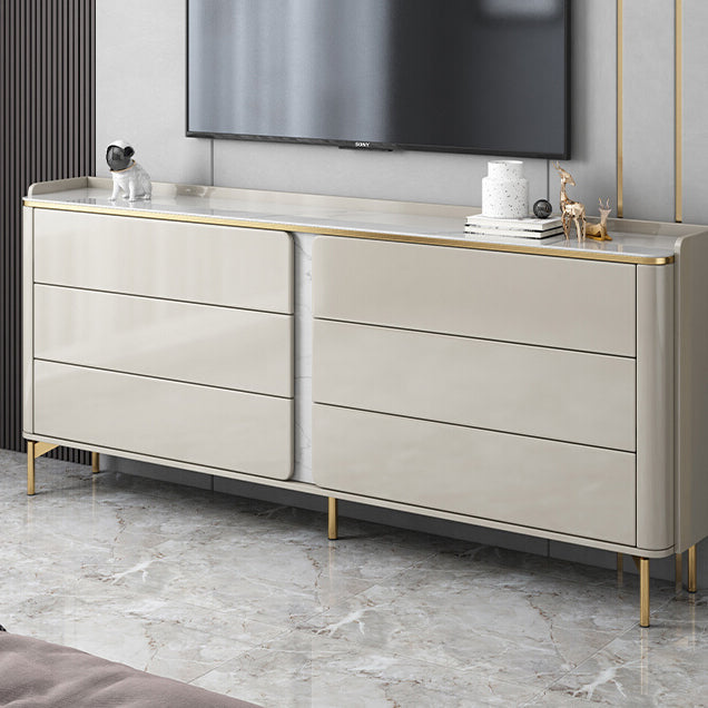 Classic Glam Dresser Stone Storage Chest Dresser with 6 Drawers , 11.7 Inch Width