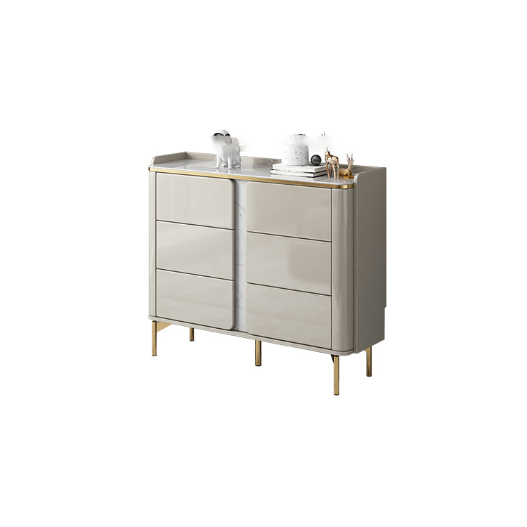 Classic Glam Dresser Stone Storage Chest Dresser with 6 Drawers , 11.7 Inch Width