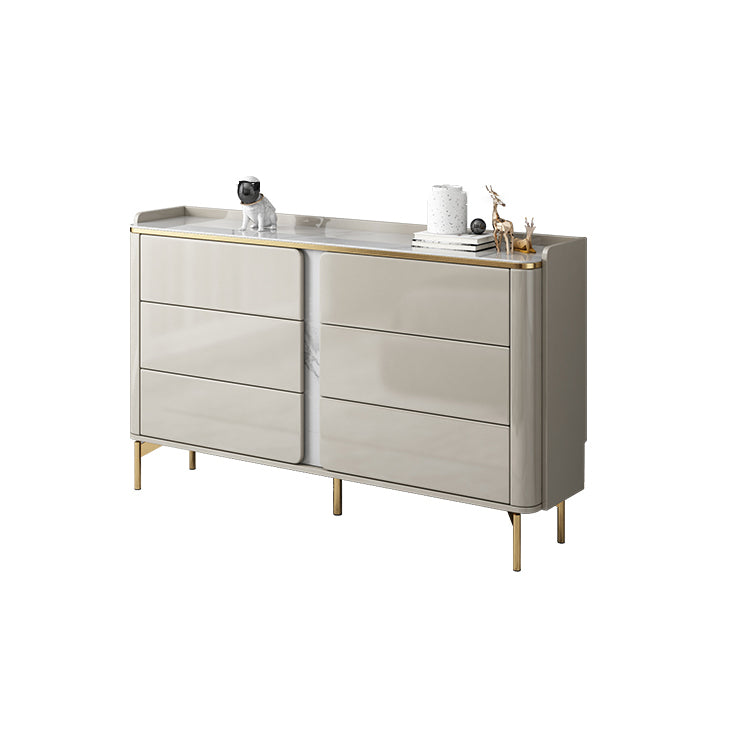 Classic Glam Dresser Stone Storage Chest Dresser with 6 Drawers , 11.7 Inch Width