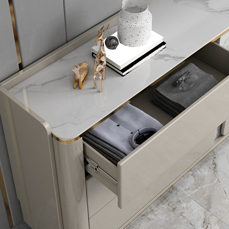 Classic Glam Dresser Stone Storage Chest Dresser with 6 Drawers , 11.7 Inch Width