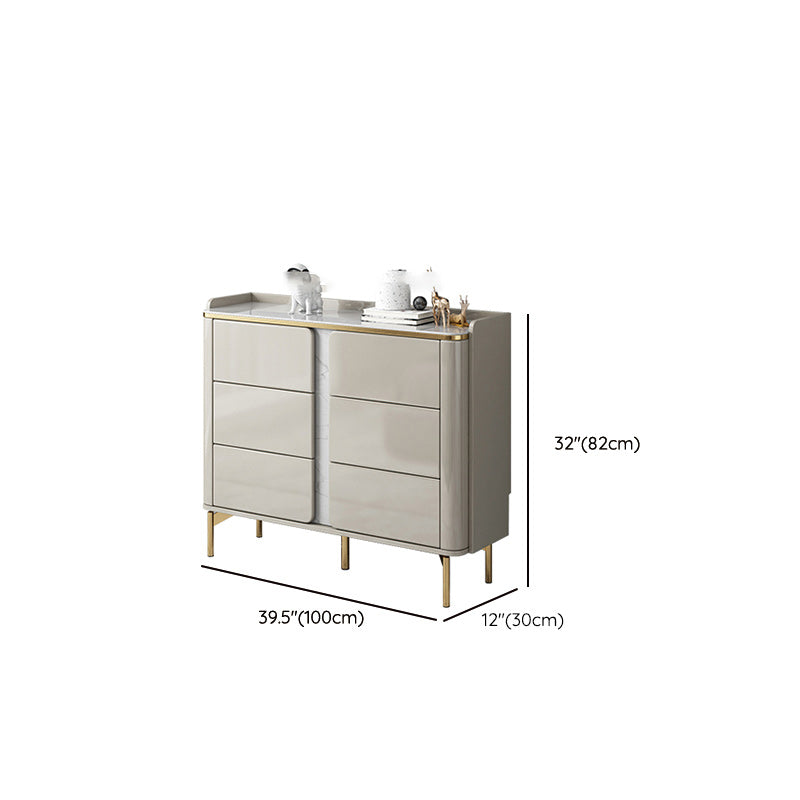 Classic Glam Dresser Stone Storage Chest Dresser with 6 Drawers , 11.7 Inch Width