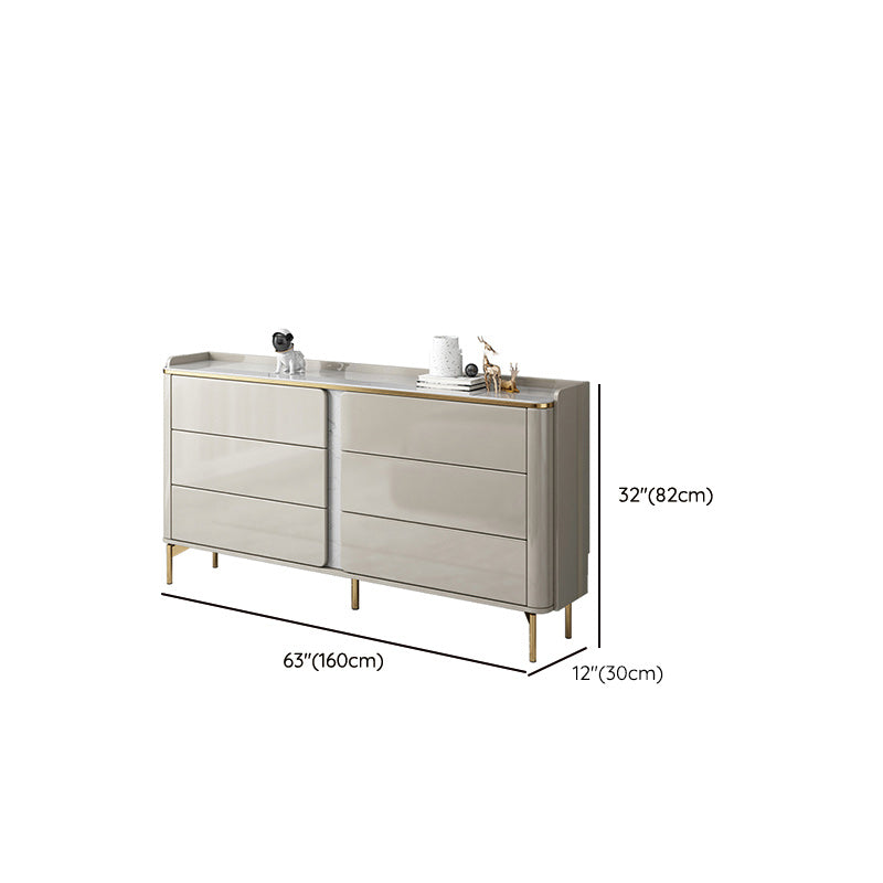 Classic Glam Dresser Stone Storage Chest Dresser with 6 Drawers , 11.7 Inch Width