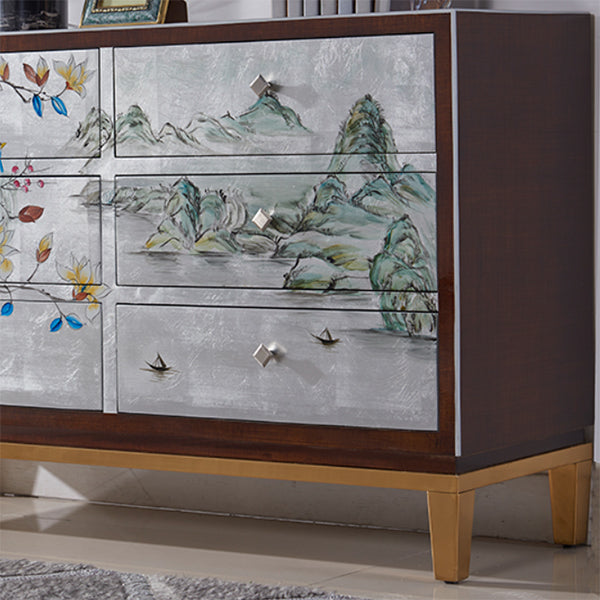 Traditional Solid Wood Storage Chest Horizontal Double Chest