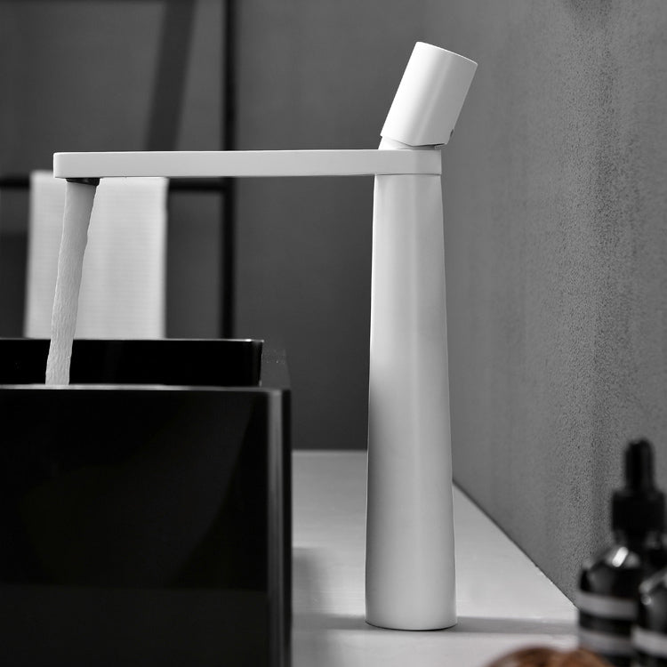 Knob Handle Square Sink Faucet Brass Bathroom Sink Faucet with 1 Hole