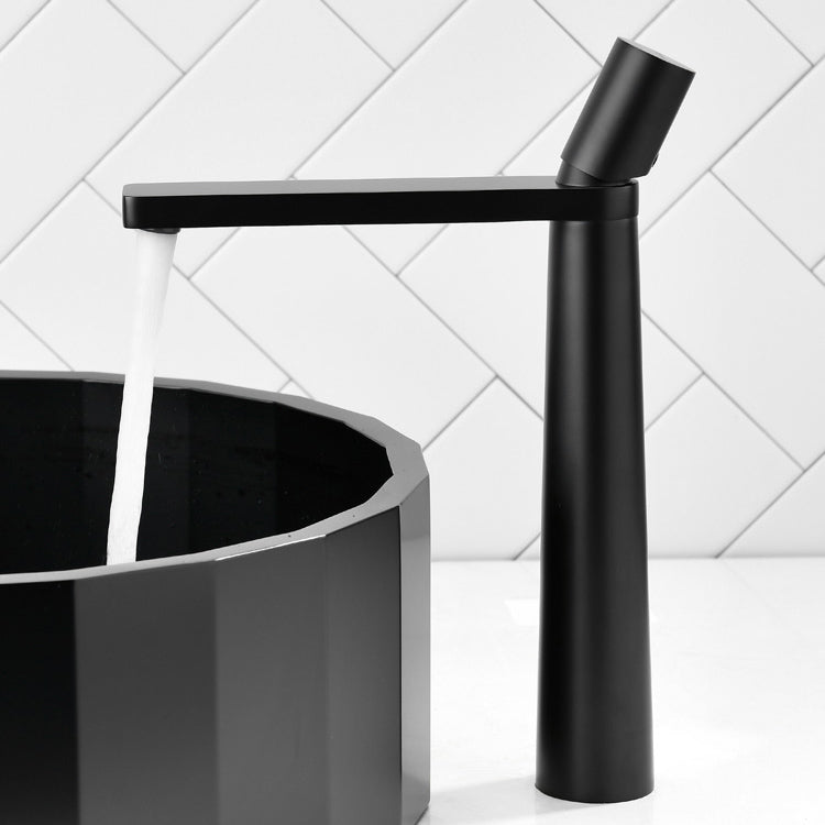 Knob Handle Square Sink Faucet Brass Bathroom Sink Faucet with 1 Hole