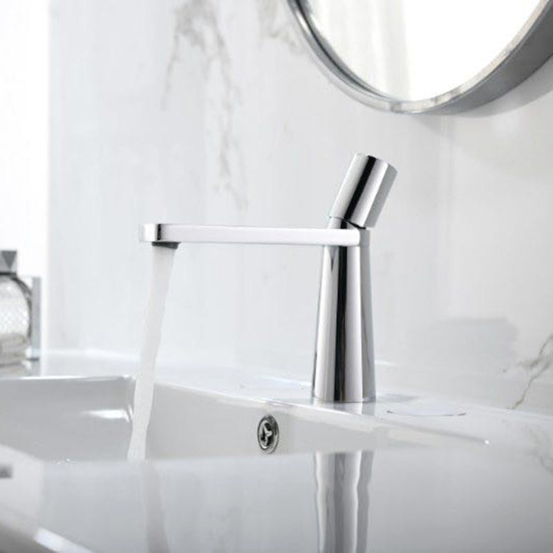 Knob Handle Square Sink Faucet Brass Bathroom Sink Faucet with 1 Hole