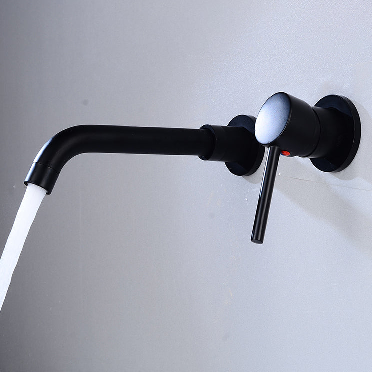 Lever Handles Wall Mounted Bathroom Faucet High-Arc Lavatory Faucet