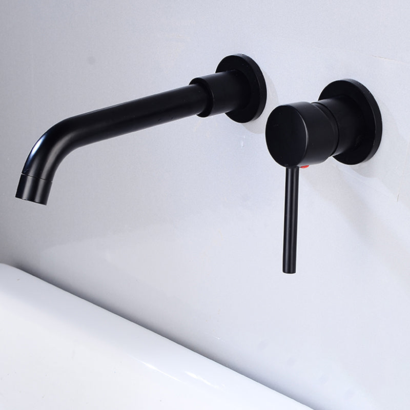 Lever Handles Wall Mounted Bathroom Faucet High-Arc Lavatory Faucet