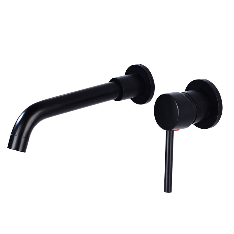 Lever Handles Wall Mounted Bathroom Faucet High-Arc Lavatory Faucet