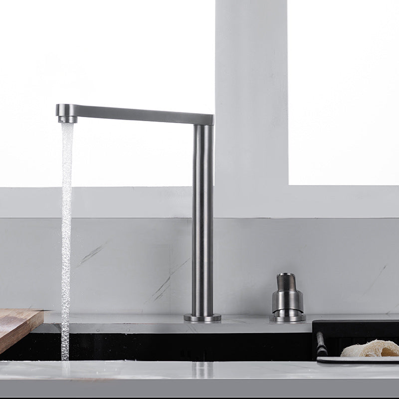 Modern Stainless Steel Kitchen Faucet with Single Handle Lead Free Faucet