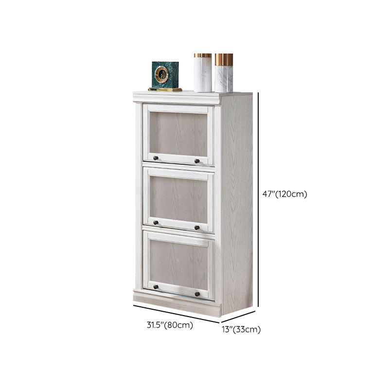 Modern Standard Bookcase Wooden White Bookshelf with Cabinets