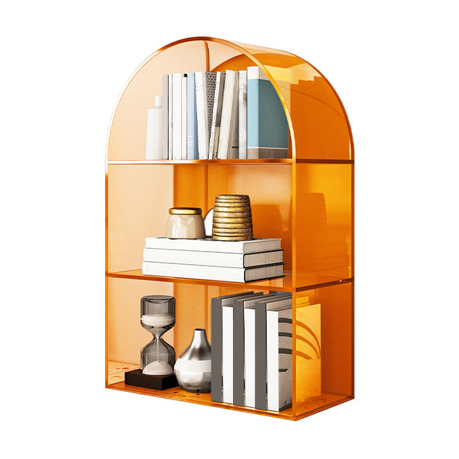 Contemporary Closed Back Standard Bookshelf Acrylic Bookcase with Shelves