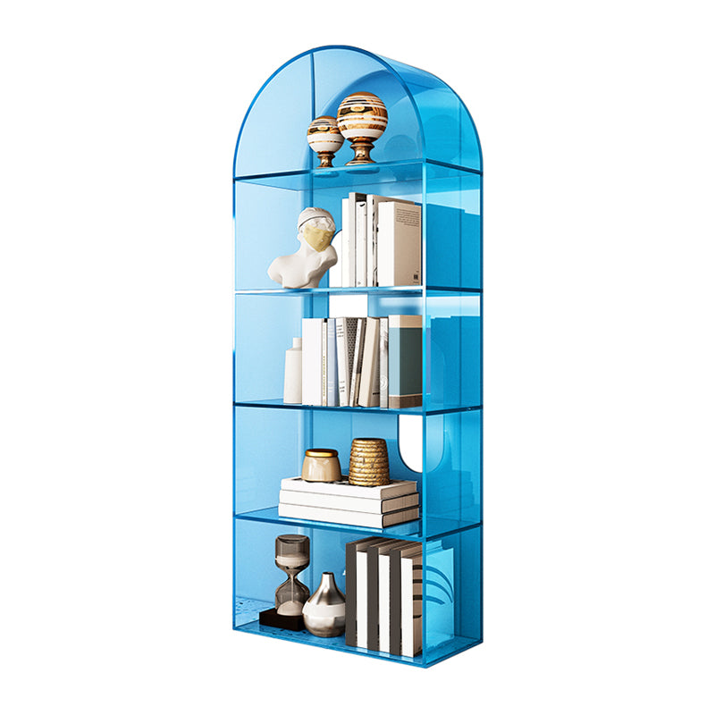 Contemporary Closed Back Standard Bookshelf Acrylic Bookcase with Shelves
