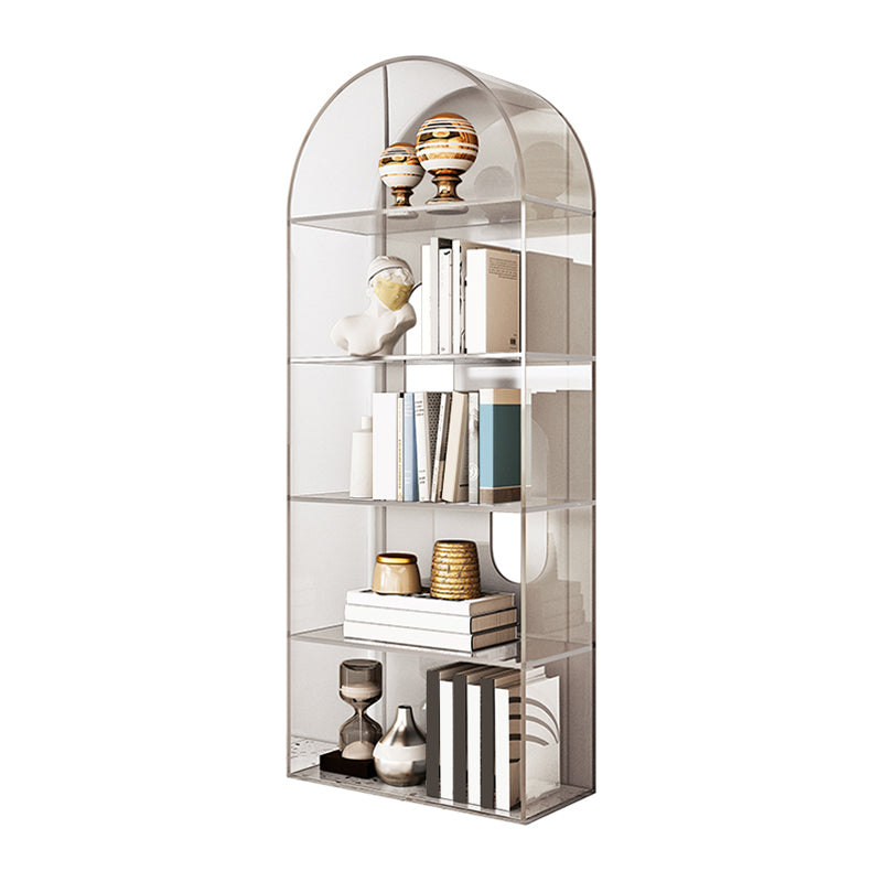Contemporary Closed Back Standard Bookshelf Acrylic Bookcase with Shelves