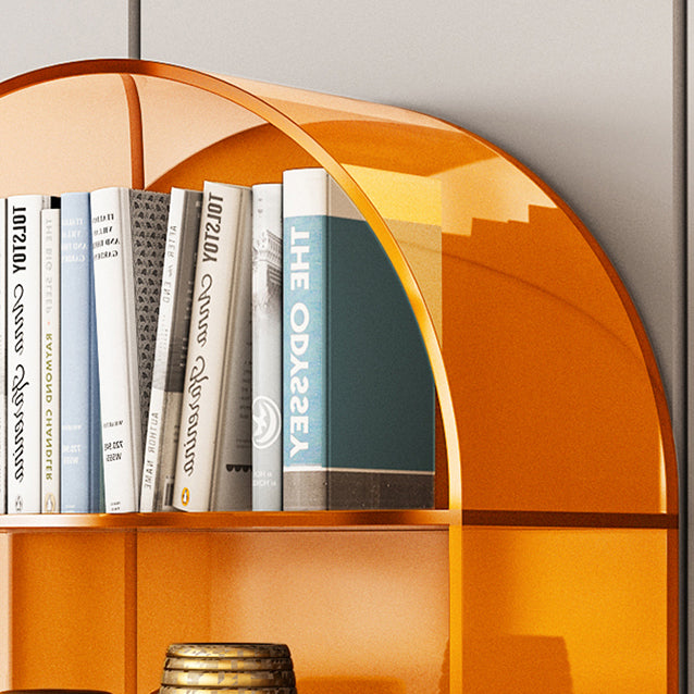 Contemporary Closed Back Standard Bookshelf Acrylic Bookcase with Shelves