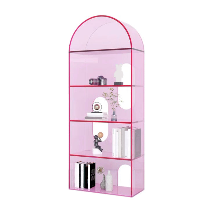 Contemporary Closed Back Standard Bookshelf Acrylic Bookcase with Shelves