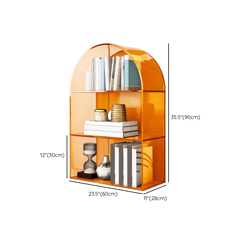 Contemporary Closed Back Standard Bookshelf Acrylic Bookcase with Shelves