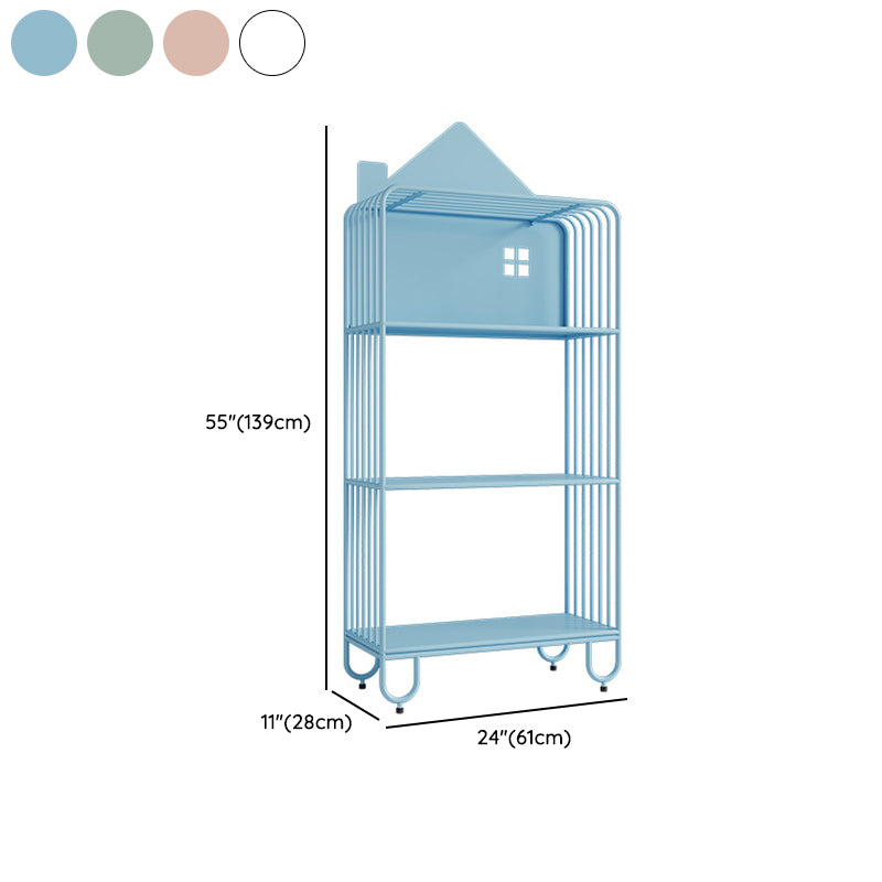 Scandinavian Metal Bookshelf Standard Open Back Bookcase with Shelves