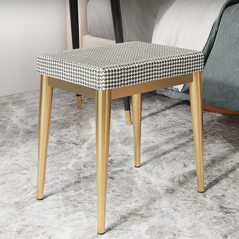 Solid Color Flannel Standard Stool Modern Simple Rectangular Upholstered Stool