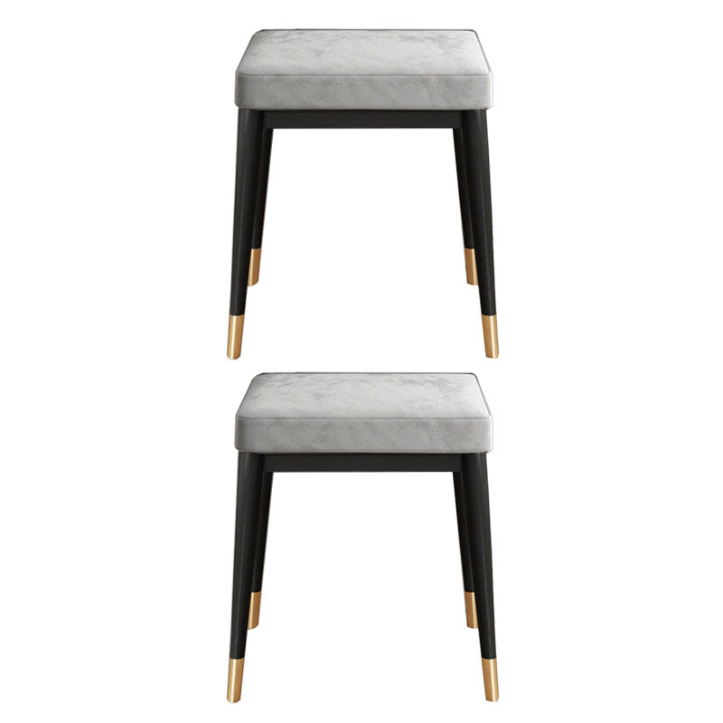 Solid Color Flannel Standard Stool Modern Simple Rectangular Upholstered Stool