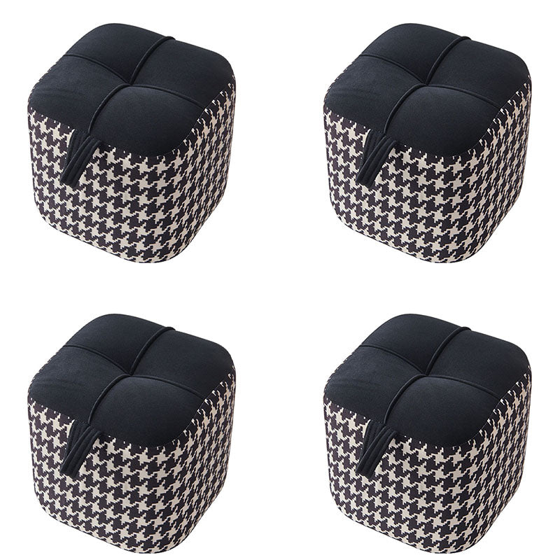 Color Block Fabric Standard Stool Modern Simple Upholstered Ottoman