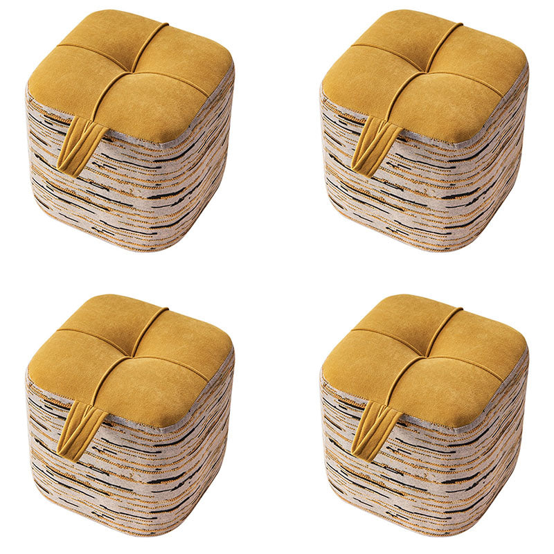Color Block Fabric Standard Stool Modern Simple Upholstered Ottoman
