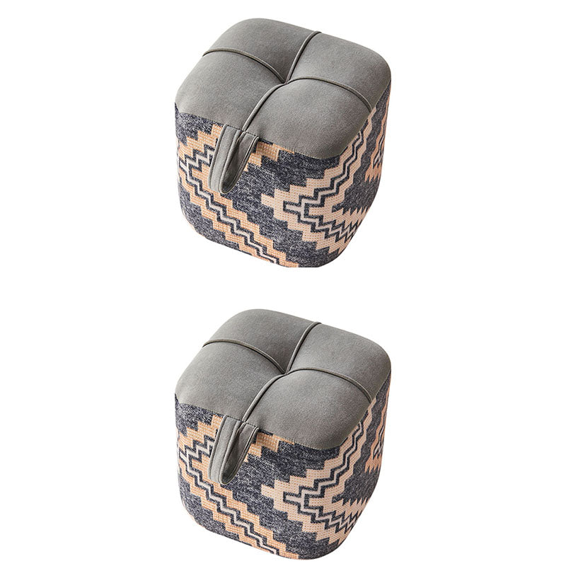 Color Block Fabric Standard Stool Modern Simple Upholstered Ottoman