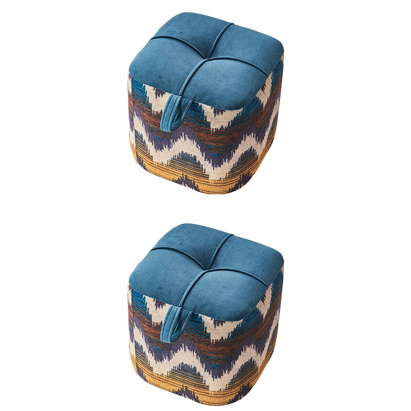 Color Block Fabric Standard Stool Modern Simple Upholstered Ottoman