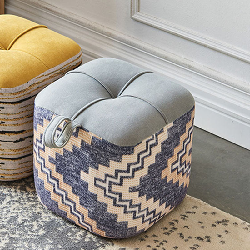 Color Block Fabric Standard Stool Modern Simple Upholstered Ottoman