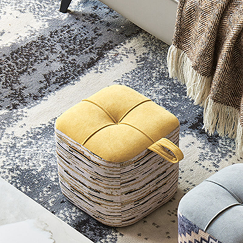 Color Block Fabric Standard Stool Modern Simple Upholstered Ottoman