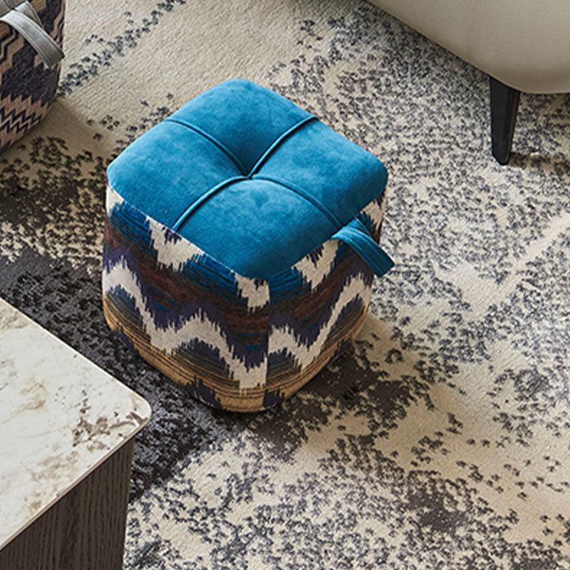 Color Block Fabric Standard Stool Modern Simple Upholstered Ottoman