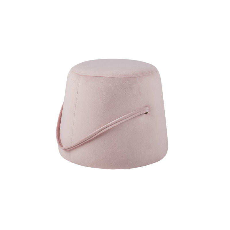 Solid Color Fabric Standard Stool Modern Style Simple Round Stool