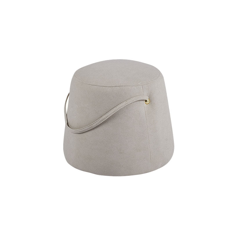 Solid Color Fabric Standard Stool Modern Style Simple Round Stool