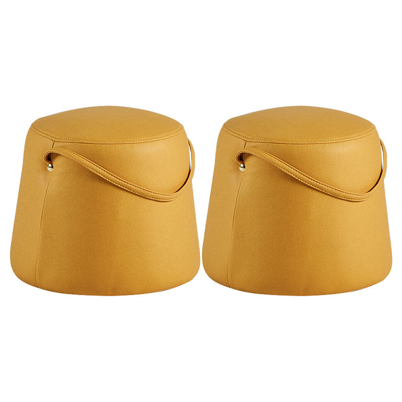 Solid Color Fabric Standard Stool Modern Style Simple Round Stool