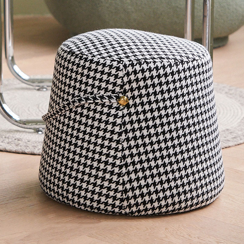 Solid Color Fabric Standard Stool Modern Style Simple Round Stool