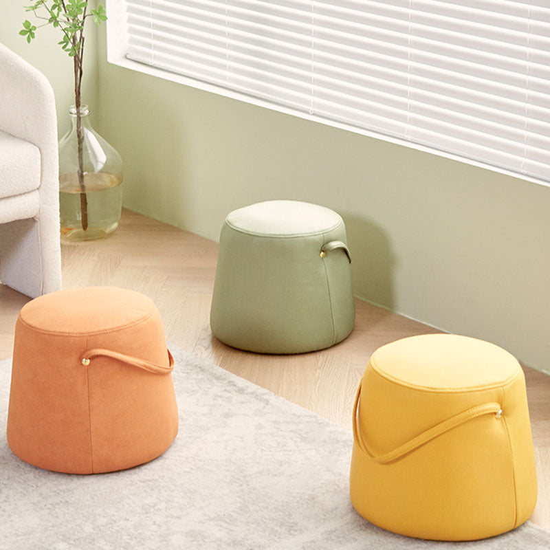 Solid Color Fabric Standard Stool Modern Style Simple Round Stool