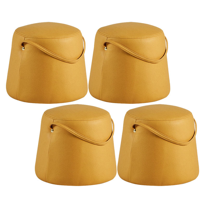 Solid Color Fabric Standard Stool Modern Style Simple Round Stool