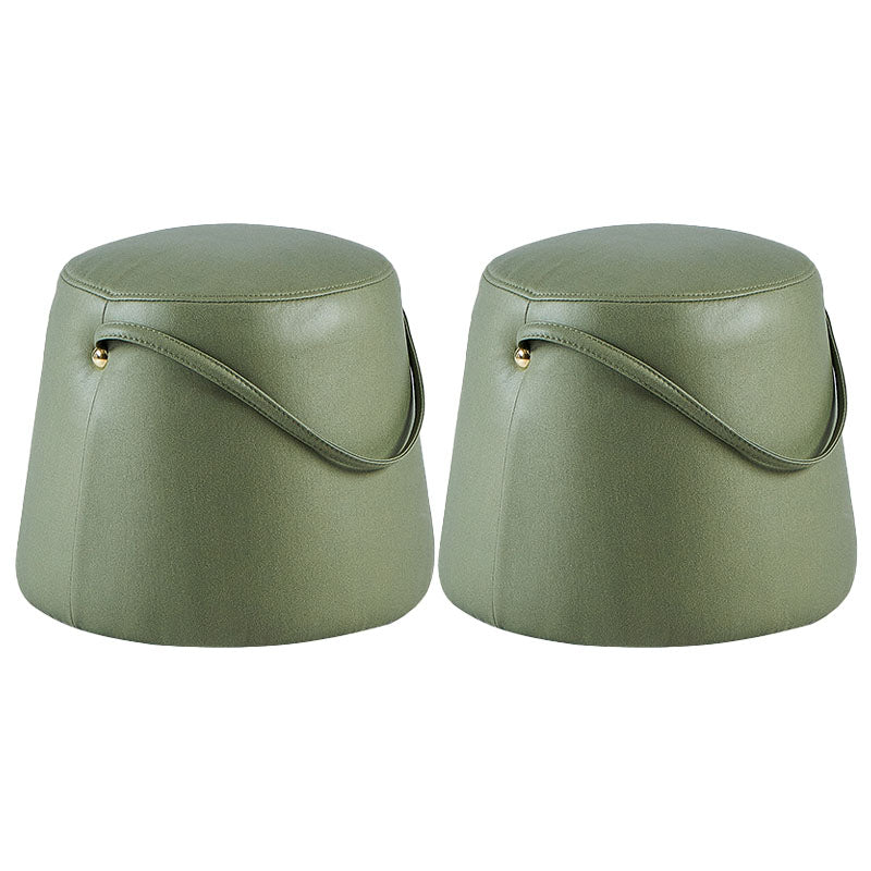 Solid Color Fabric Standard Stool Modern Style Simple Round Stool