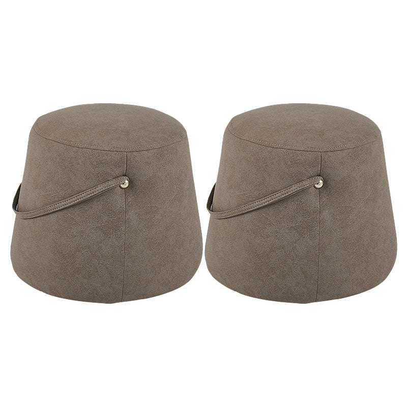 Solid Color Fabric Standard Stool Modern Style Simple Round Stool