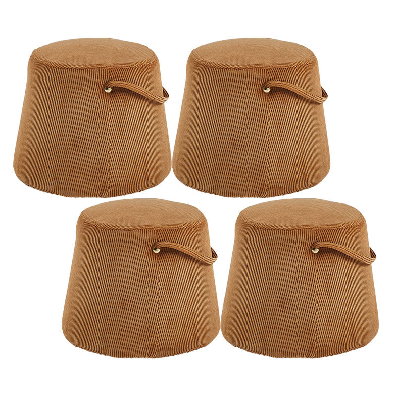 Solid Color Fabric Standard Stool Modern Style Simple Round Stool