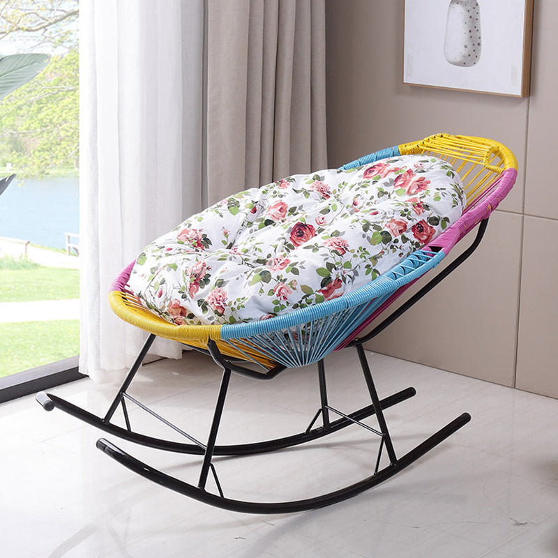 Iron Base Single Chaise Lazy Chair Lounge Home Rocking Chair